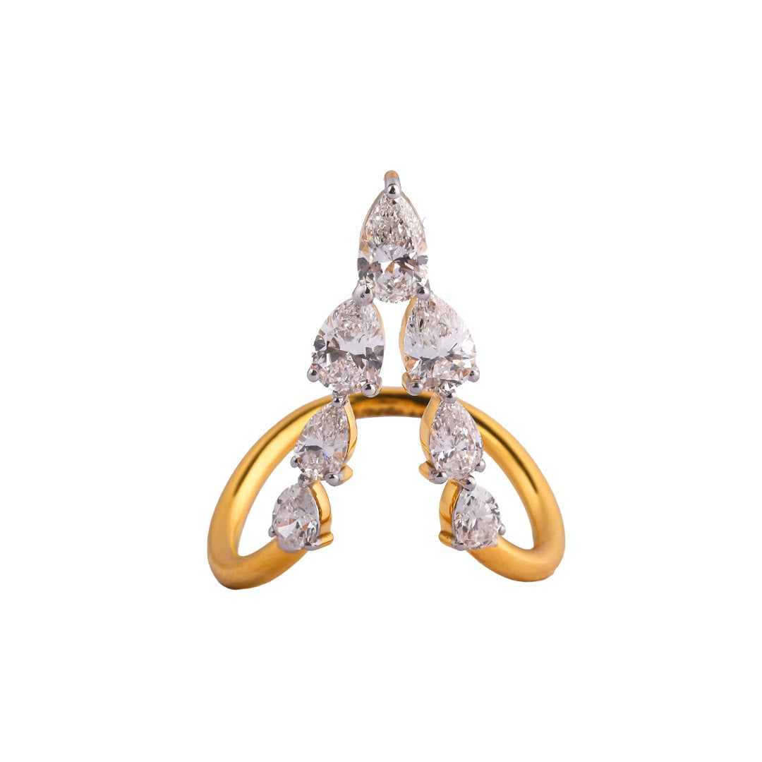 Willow Pear-Leaf Sculptural Cocktail Ring — view 1