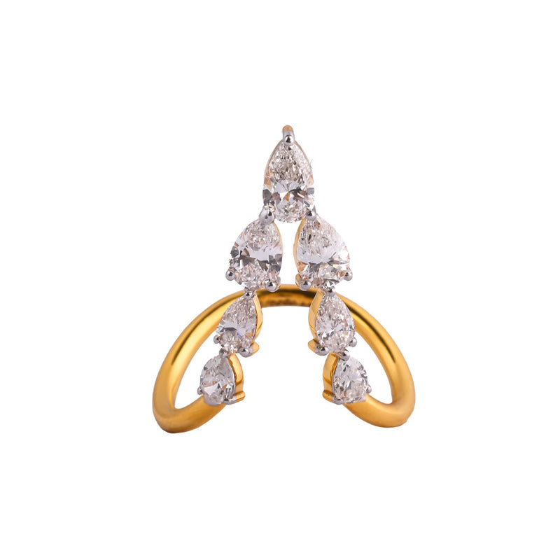 Willow Pear-Leaf Sculptural Cocktail Ring — view 1