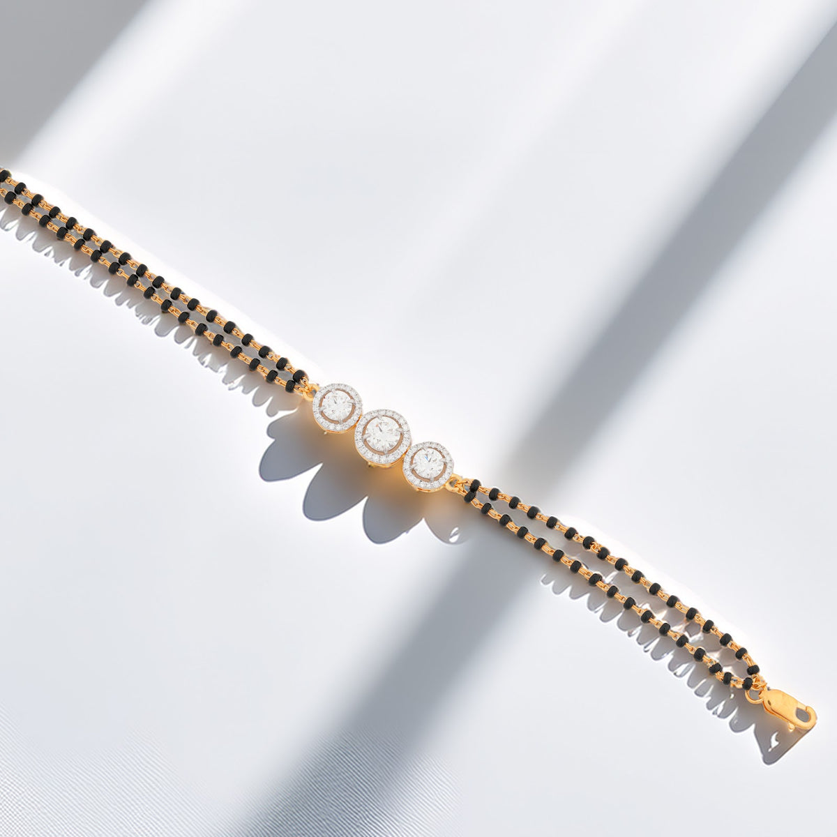 1.79 Carat Lab-Grown Diamond Mangalsutra with Black Beads for Women - view 1
