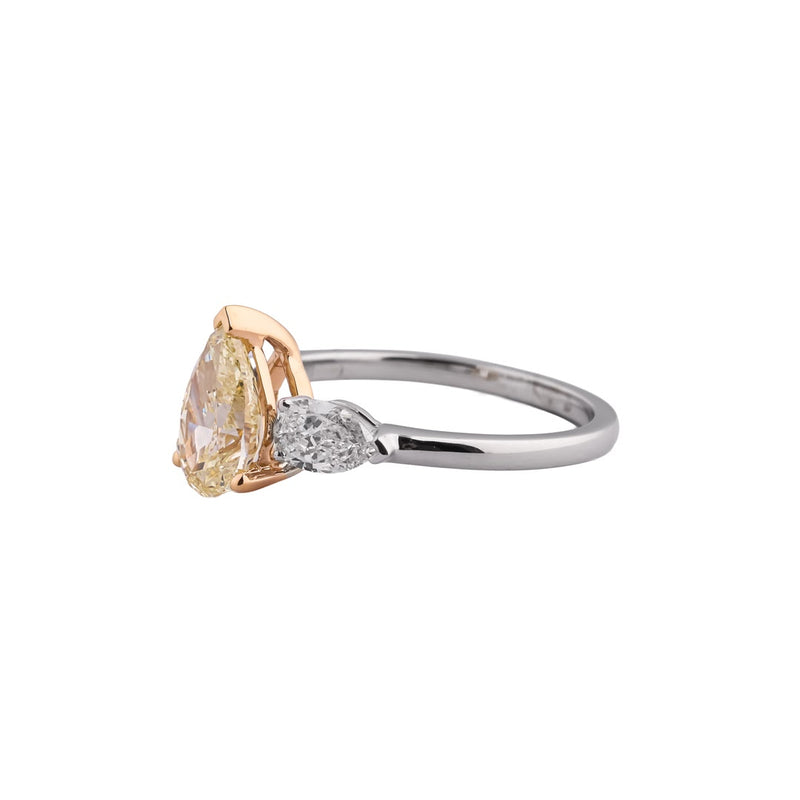Solara Pear Trio Three-Stone Ring — view 2