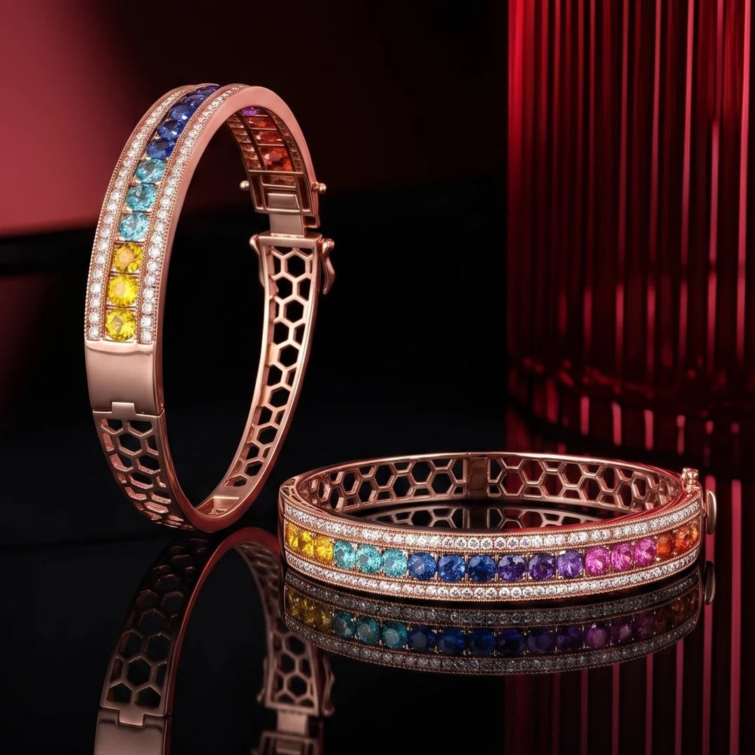 1.69 Carat Lab-Grown Diamond Bracelet with Colour Stones for Women - view 4
