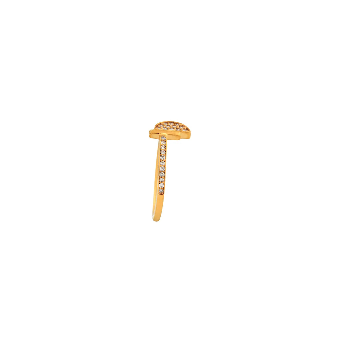 Vesper Pavé Shield Bypass Ring — profile view
