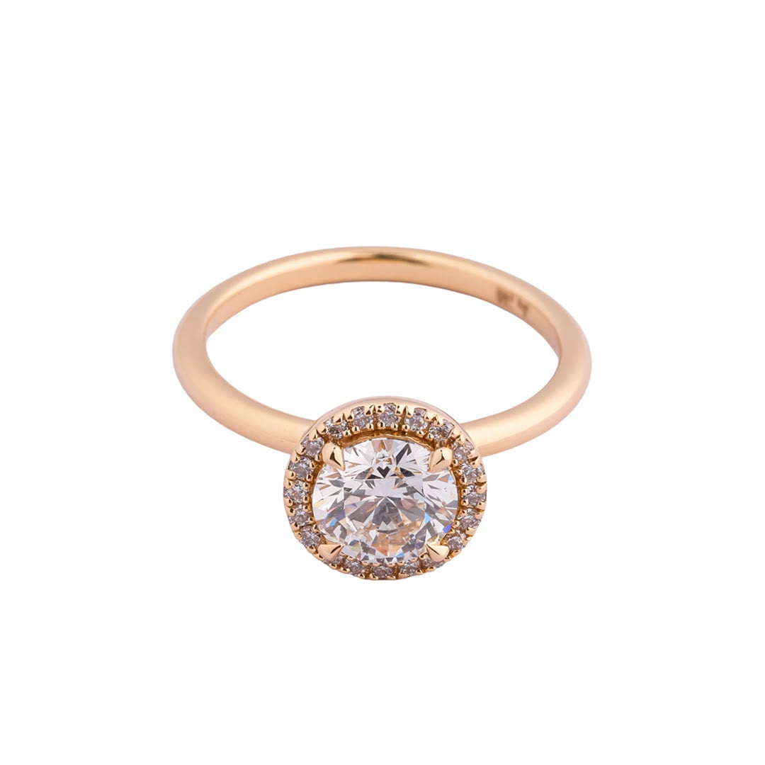 Aurelia Round Micro-Halo Solitaire Ring — view 3