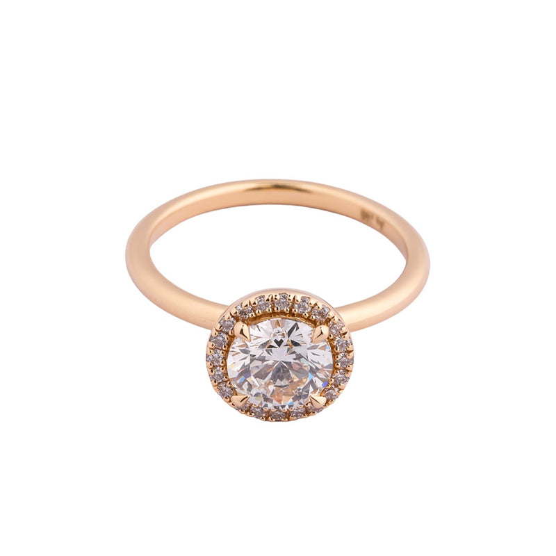 Aurelia Round Micro-Halo Solitaire Ring — view 3