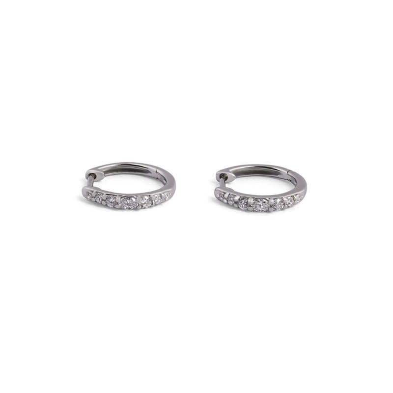 Lucent Graduated Diamond Huggie Hoops — view 3