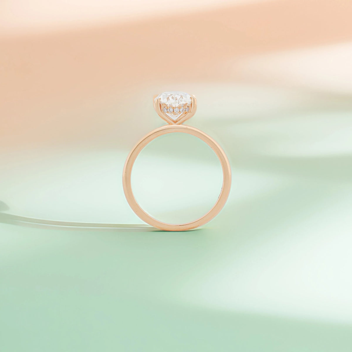 Alina Oval Basket Solitaire Ring — profile view