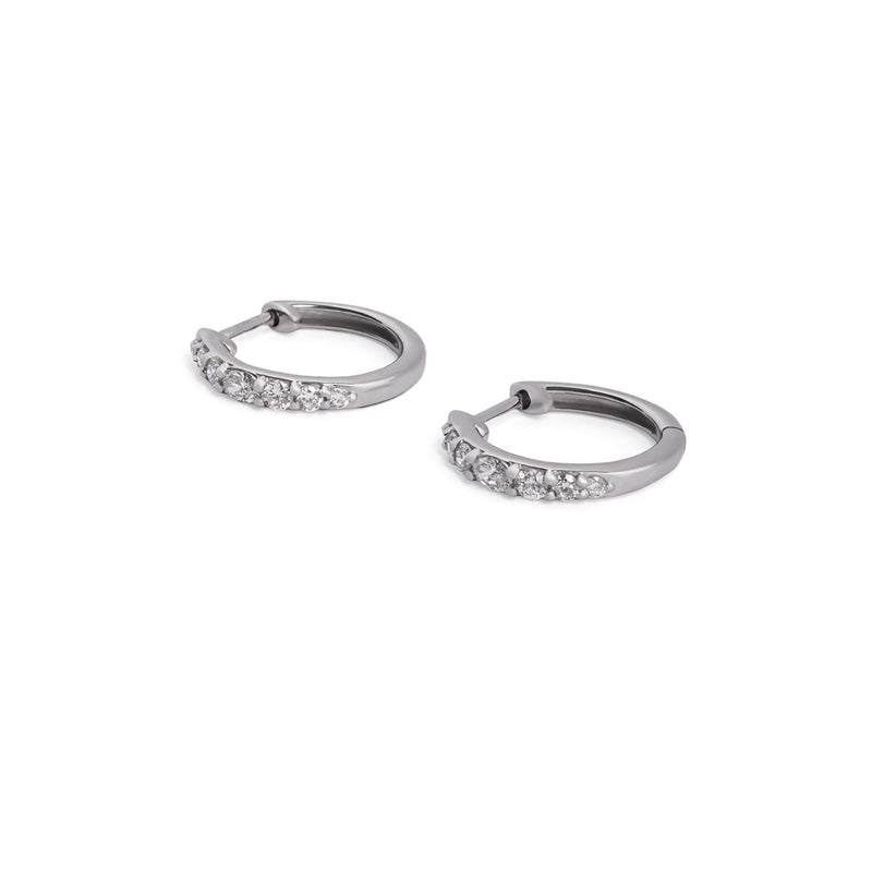 Lucent Graduated Diamond Huggie Hoops — view 4