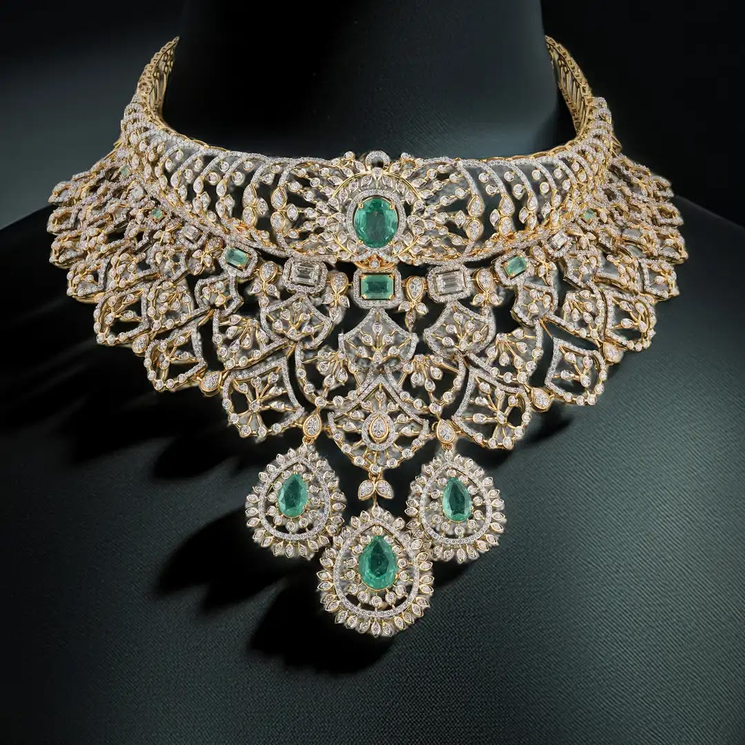 23.14 Ct Mixed-Cut Lab-Grown Diamond with Lab-Grown Colourstone Accents Necklace — view 1