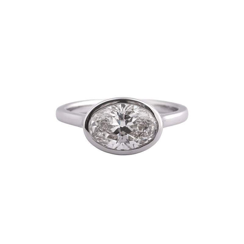 Linea East-West Oval Bezel Ring — view 1