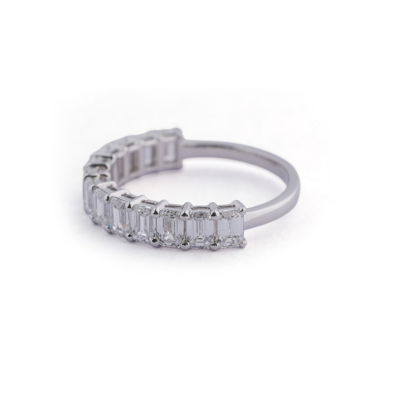 Emerald-Cut Lab-Grown Diamond Band - angled view