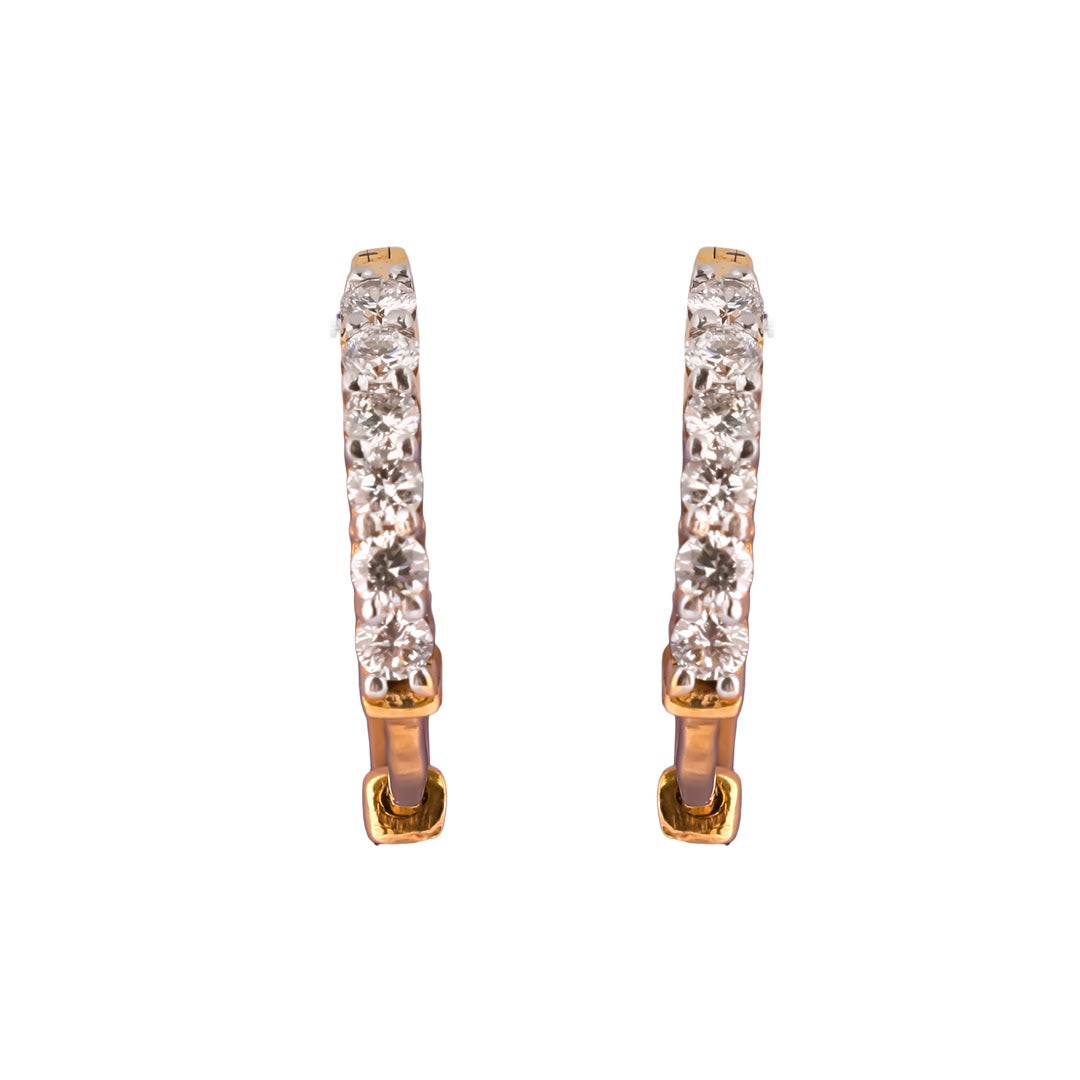 Sera Lumière Petite Linear Diamond Huggie Earrings