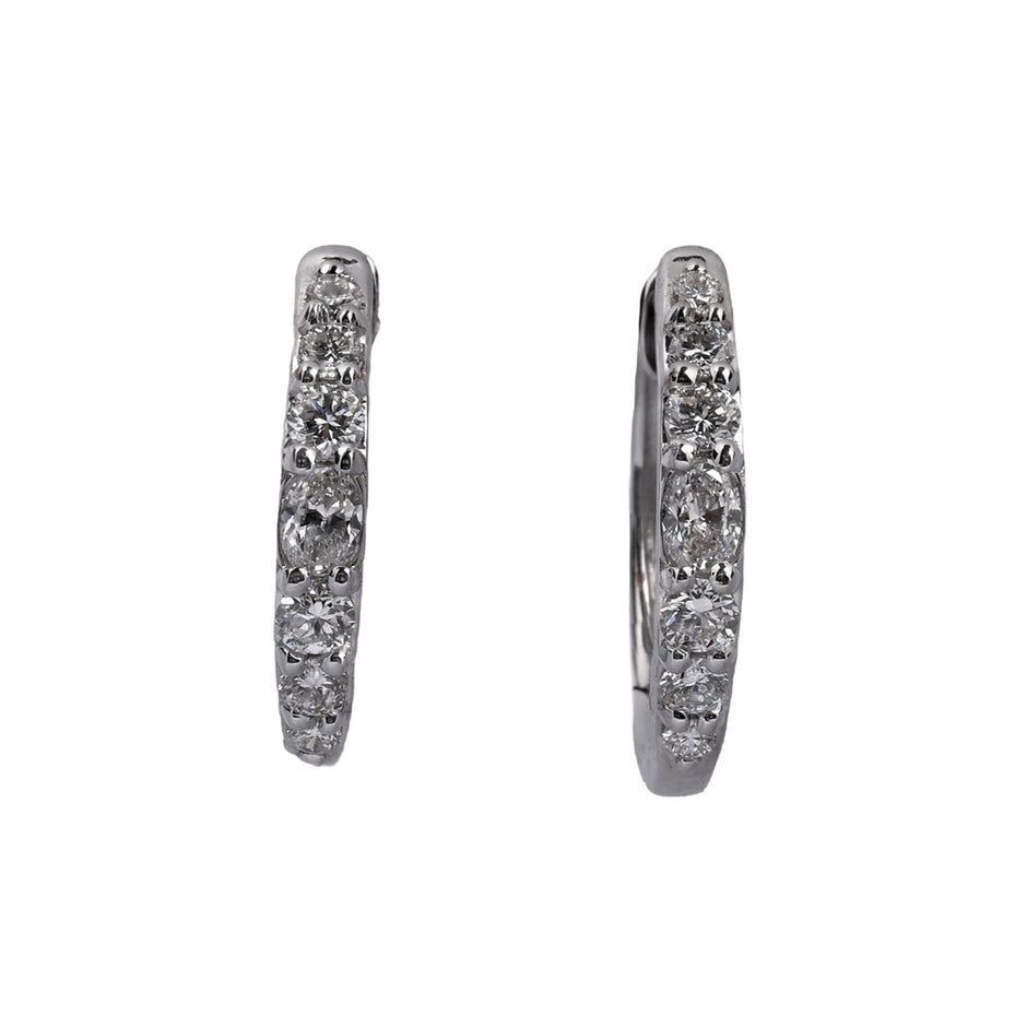 Lucent Graduated Diamond Huggie Hoops — view 1
