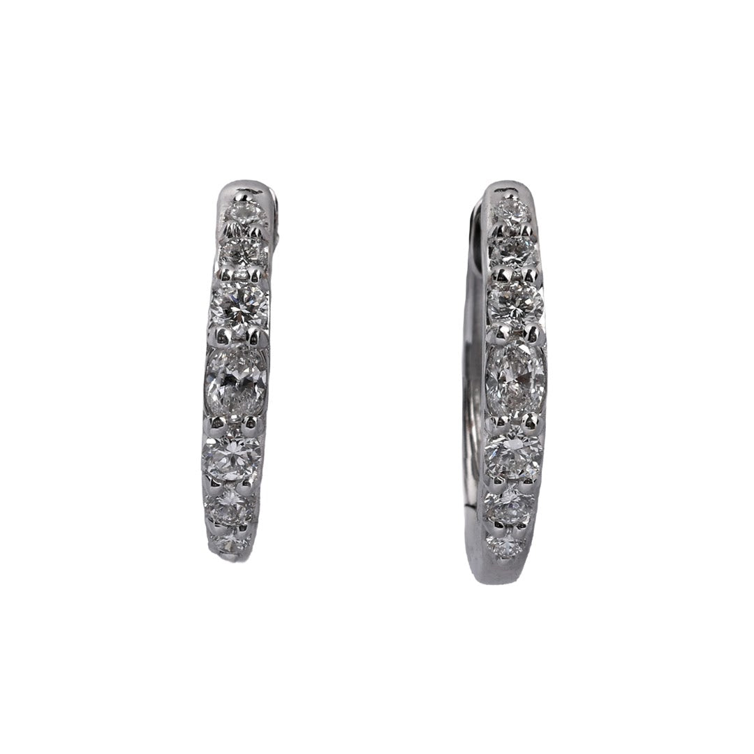 Lucent Graduated Diamond Huggie Hoops — view 1