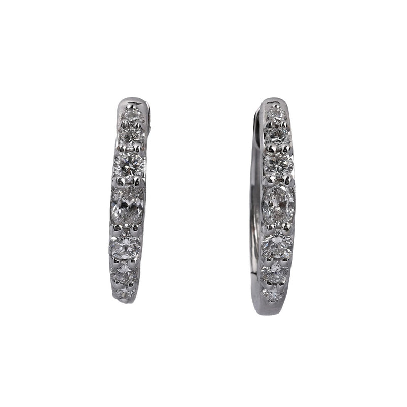Lucent Graduated Diamond Huggie Hoops — view 1