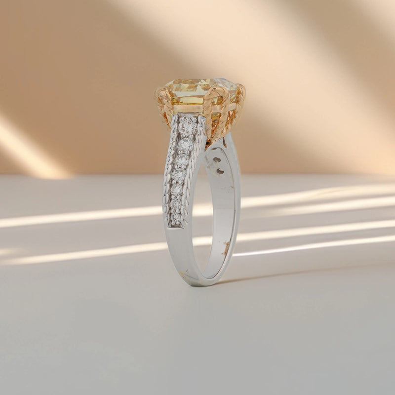 Marisol Fancy Radiant Double-Row Pavé Ring — profile view