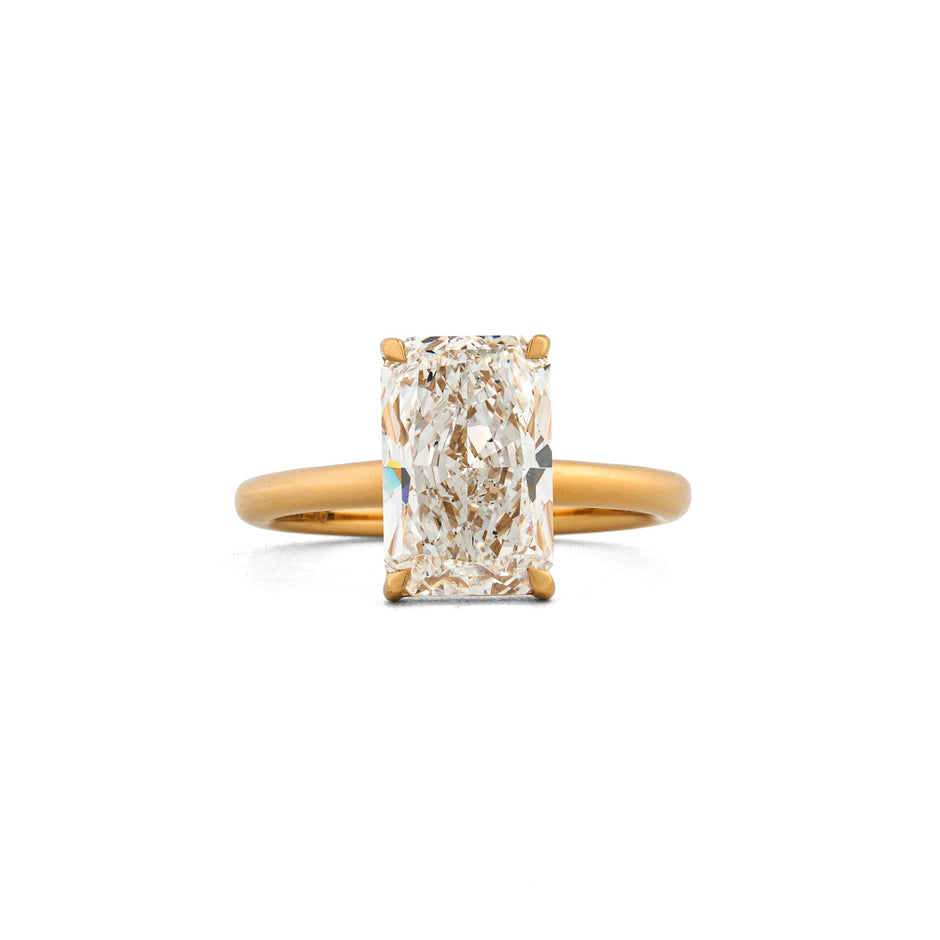 Asteria Radiant Basket Solitaire Ring — front view