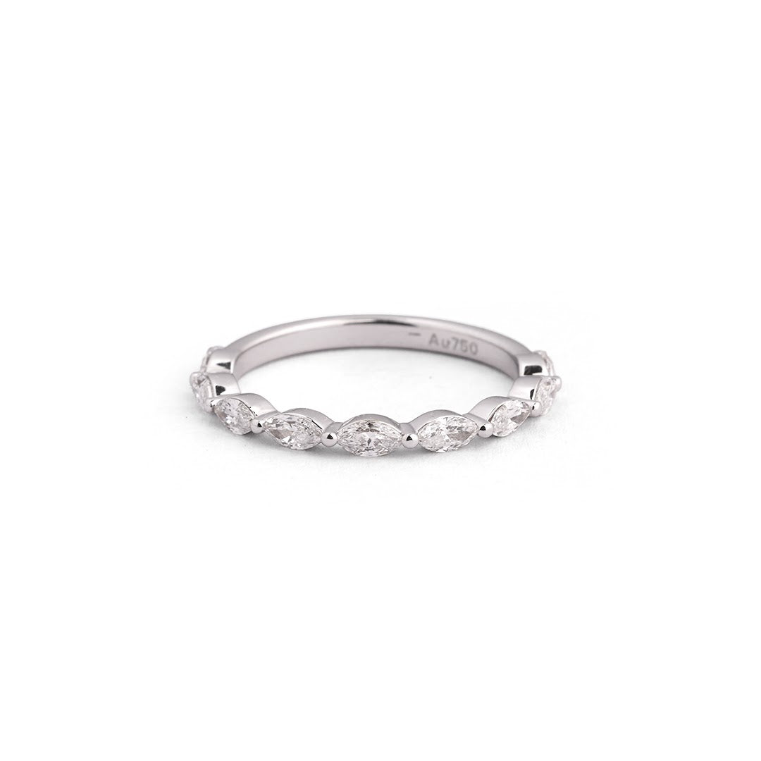 Marquise Contour Lab-Grown Diamond Ring Set - front view