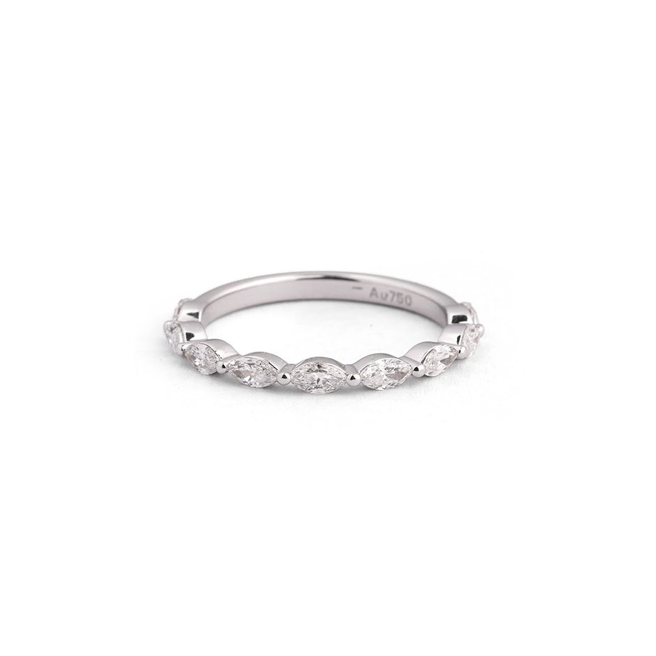 Marquise Contour Lab-Grown Diamond Ring Set - front view