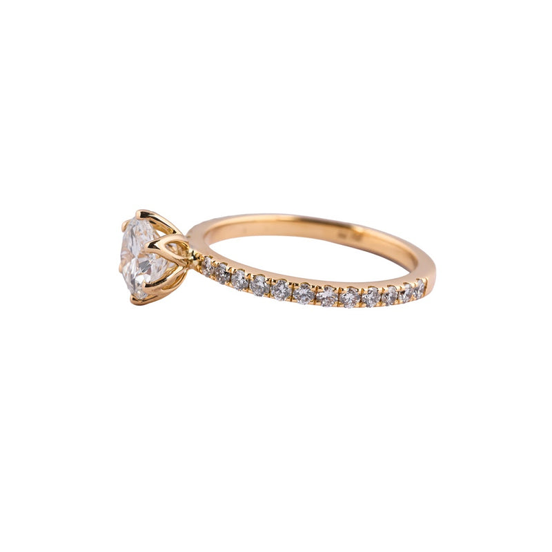 Avery Round Pavé Solitaire Ring — view 2