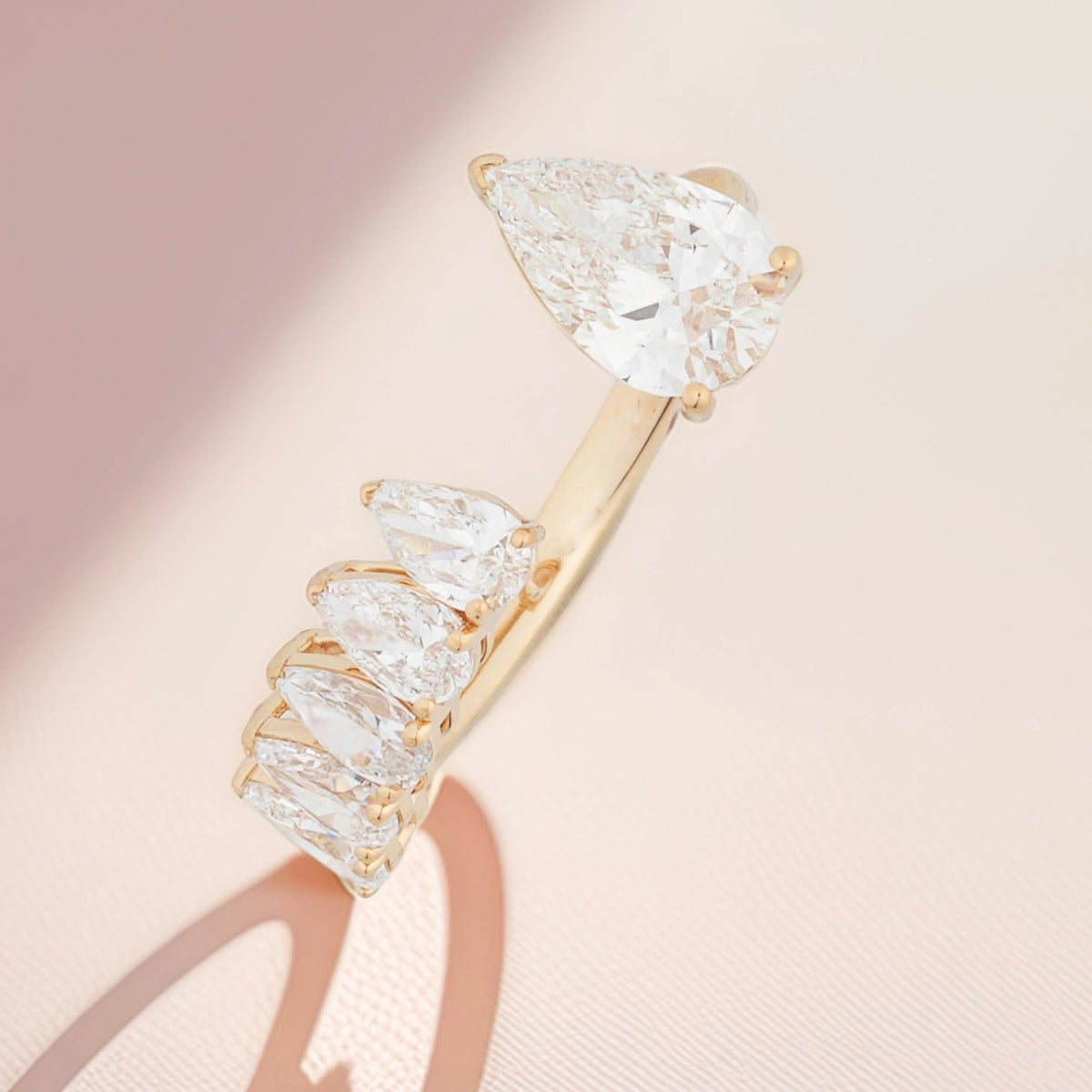 Amorette Heart & Marquise Bypass Ring — front view