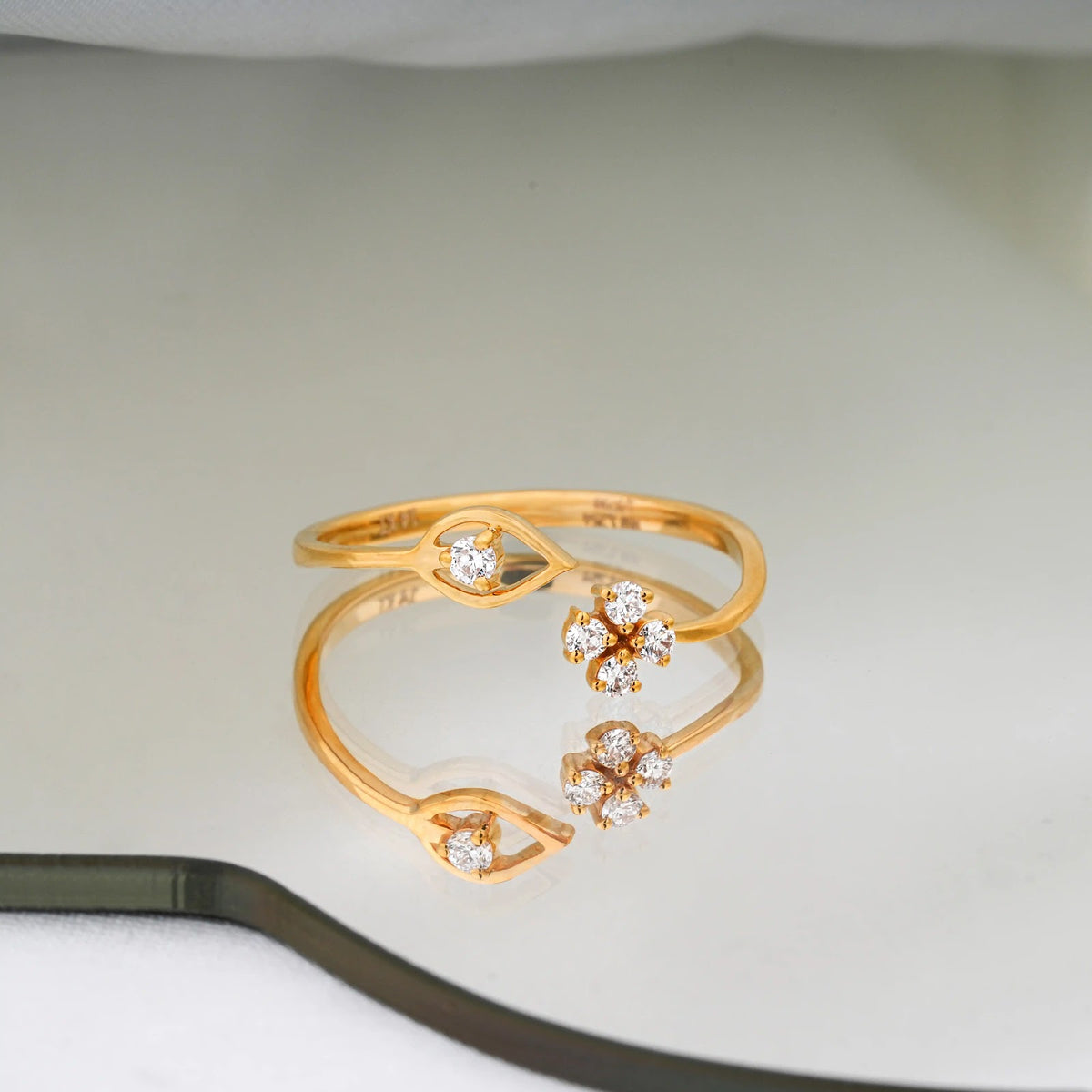 Fleur Duo Open Diamond Ring — detail view