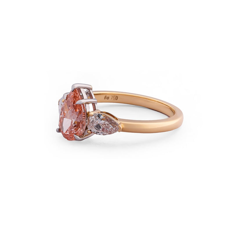 Coralé Pear Trio Three-Stone Ring — view 3