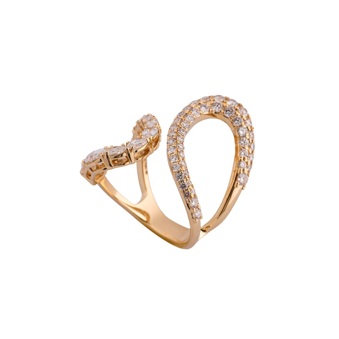 Serpentine Pavé Runway Cocktail Ring — view 5