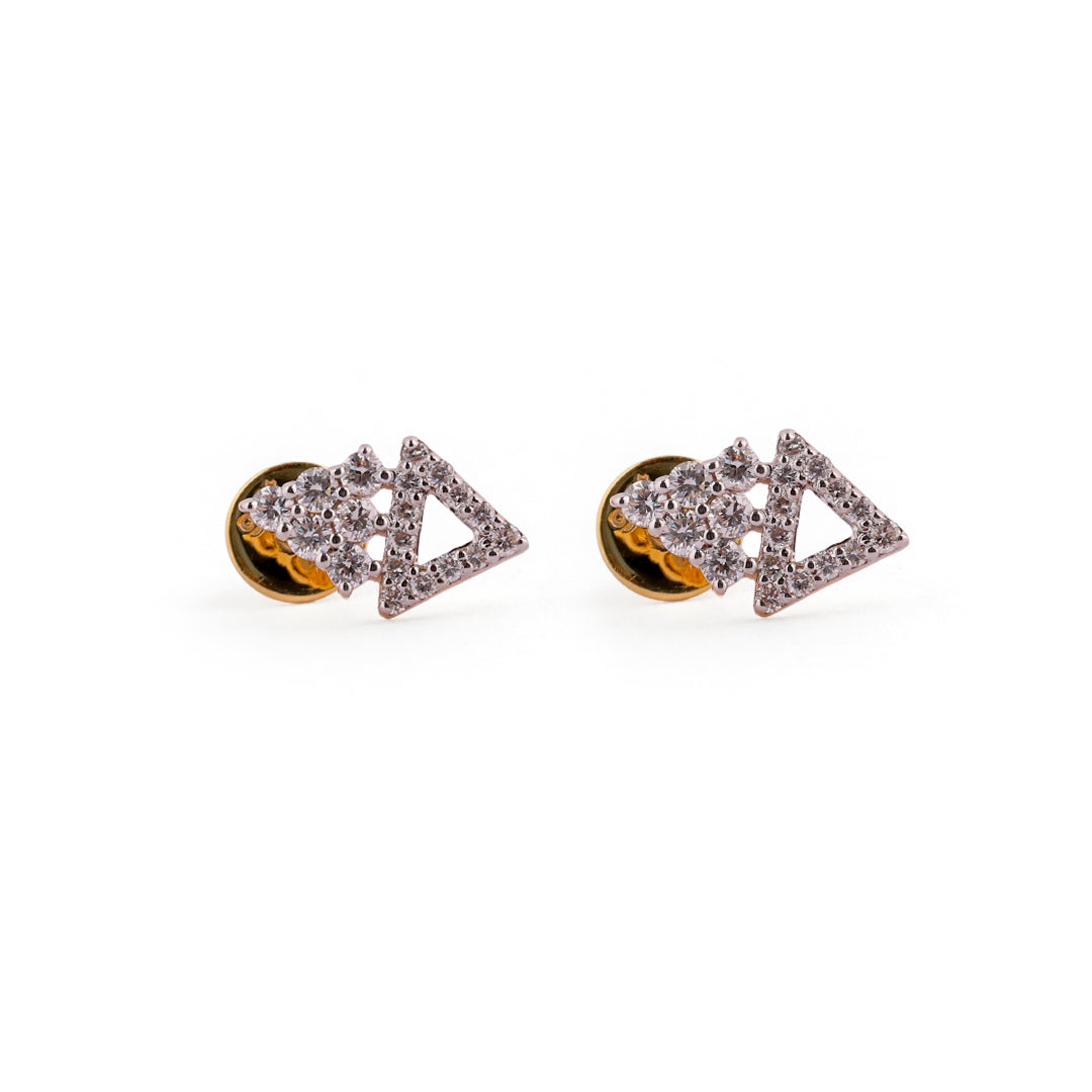 Vetra Élan Open Triangle & Cluster Pavé Diamond Stud Earrings