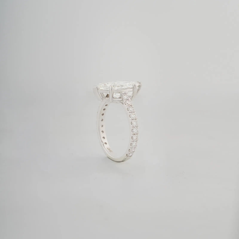 Aurette Pear Hidden-Halo Pavé Ring — front view