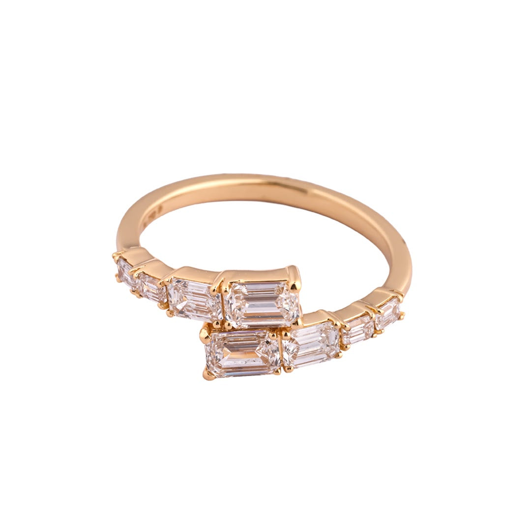 Metro Twin Emerald-Cut Bypass Ring — view 3