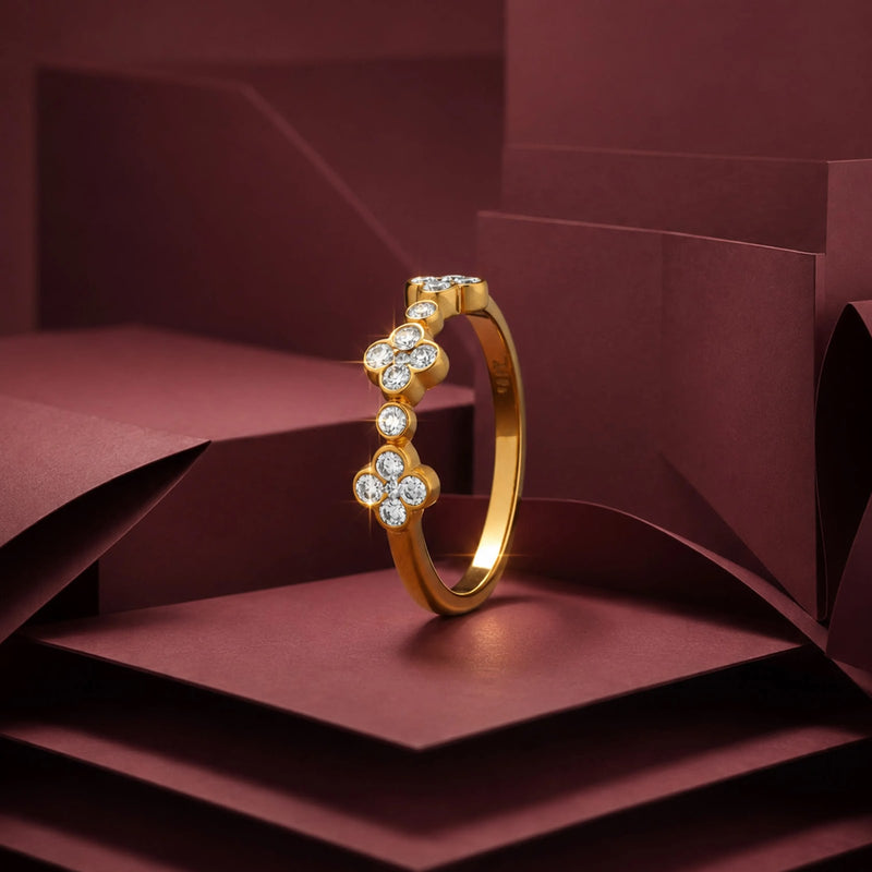 Dahlia Bezel-Cluster Diamond Band — editorial view