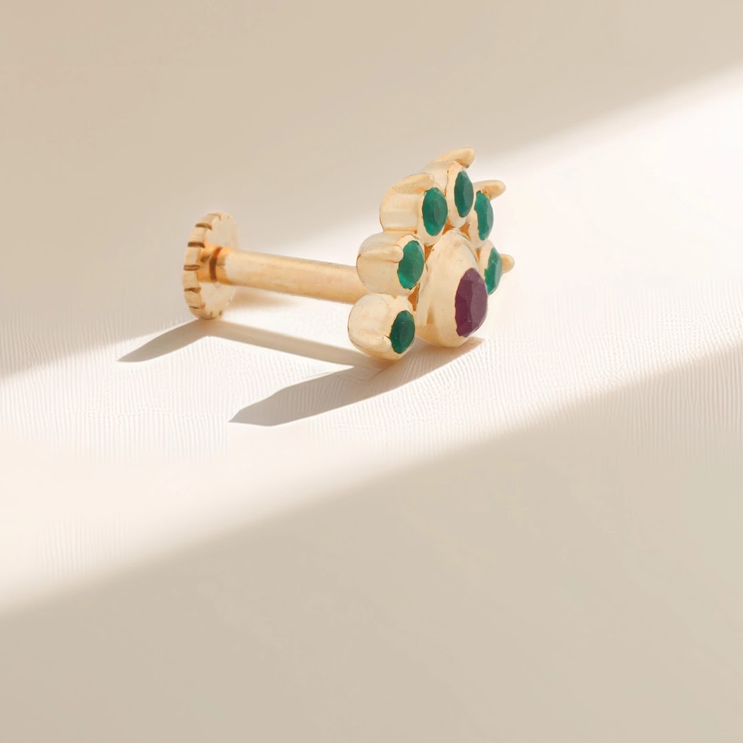 0.23 Ct Lab-Grown Colourstone Nose Pin — view 2