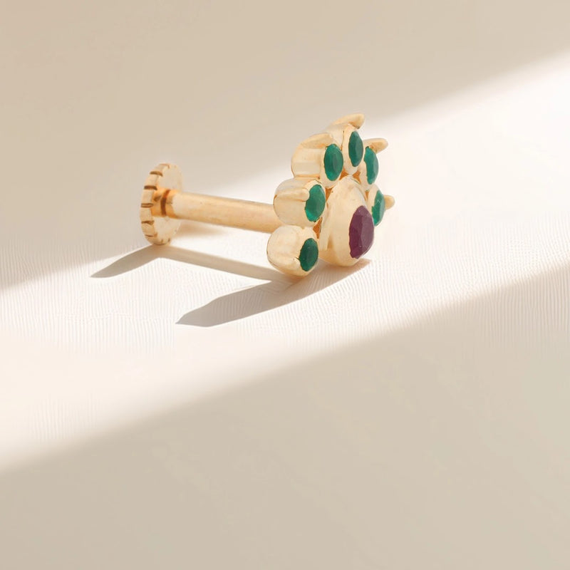 0.23 Ct Lab-Grown Colourstone Nose Pin — view 2