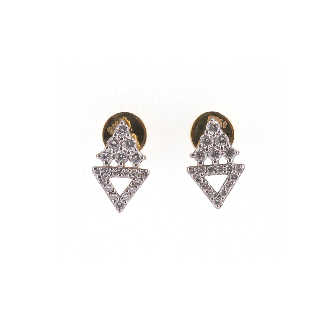Vetra Élan Open Triangle & Cluster Pavé Diamond Stud Earrings – view 4