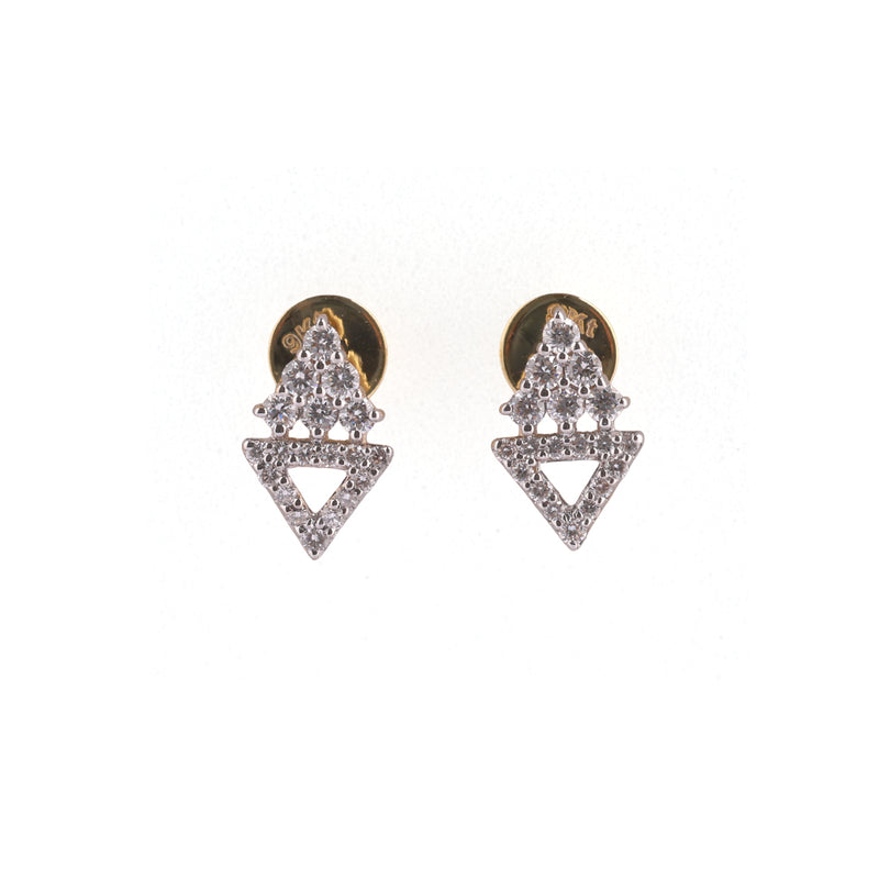 Vetra Élan Open Triangle & Cluster Pavé Diamond Stud Earrings – view 4