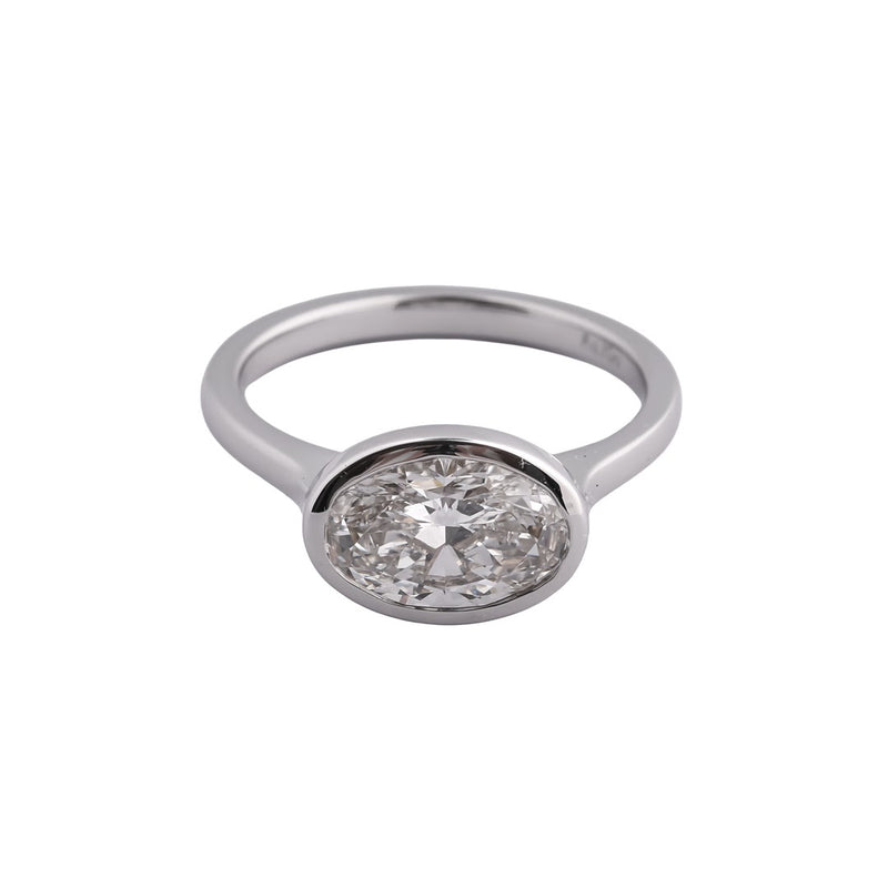 Linea East-West Oval Bezel Ring — view 3