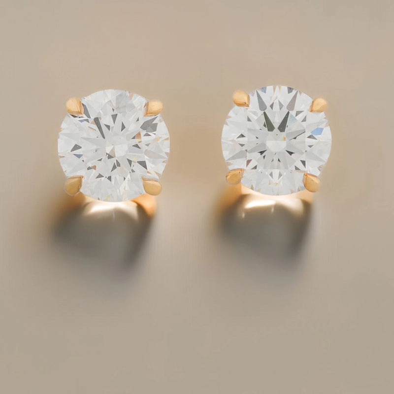 5 Ct Round Lab-Grown Diamond Stud Earrings — view 1