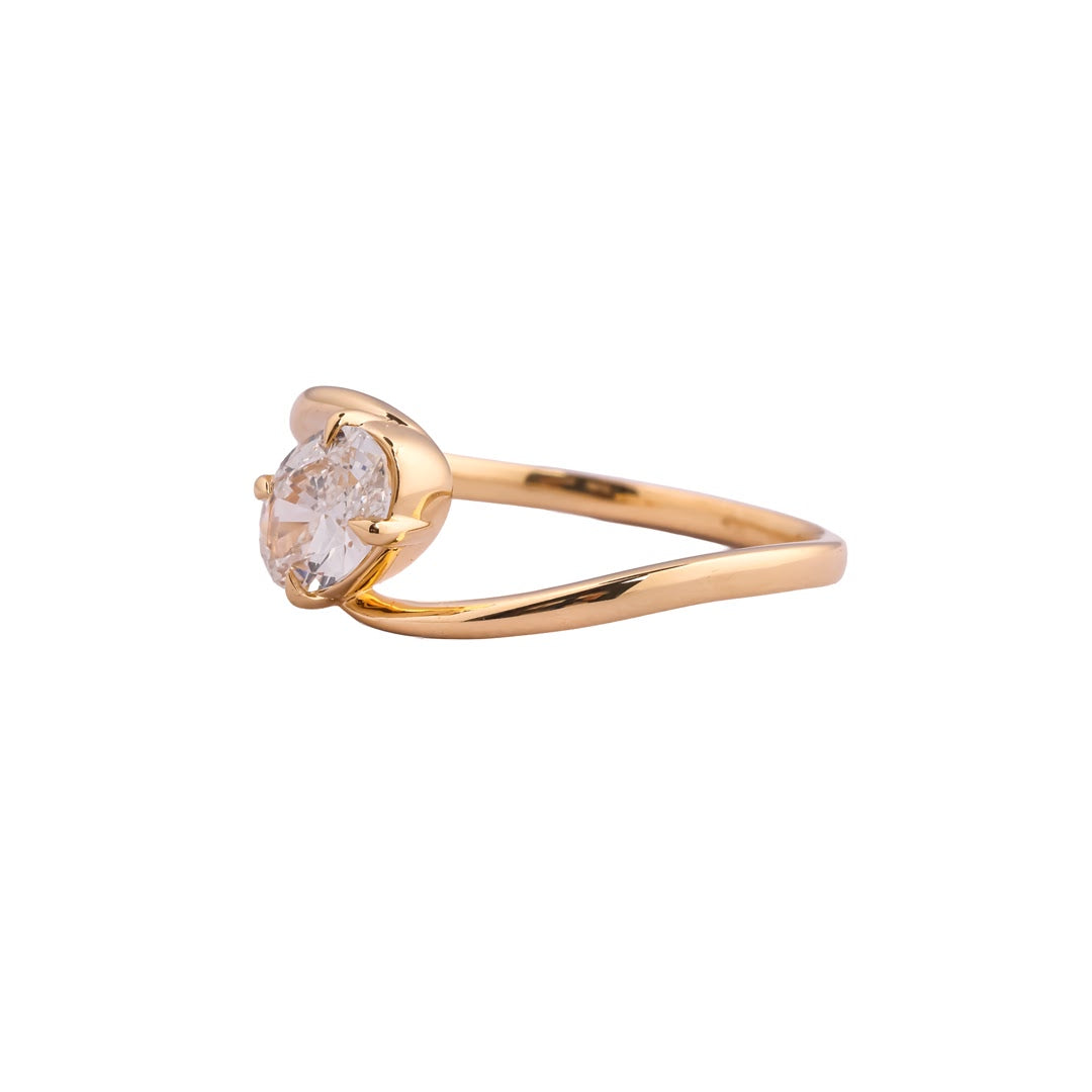 Orbit Oval Sculptural Bypass Ring — view 2