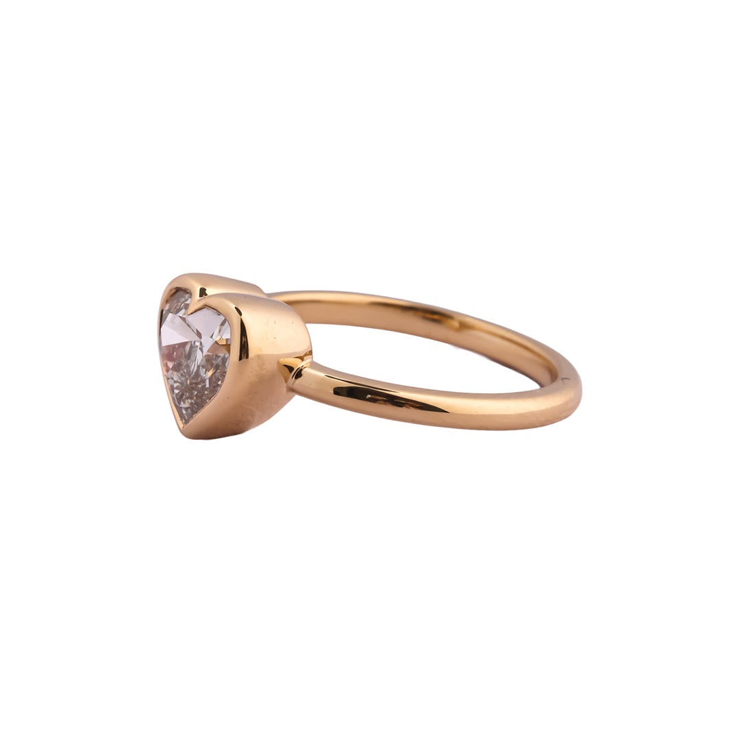 Amour Heart Bezel Solitaire Ring — view 2