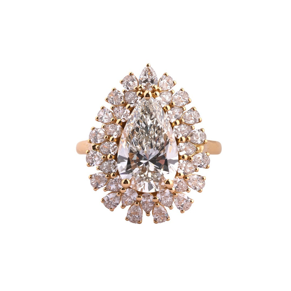 Jardin Pear Bloom Halo Cocktail Ring — view 1