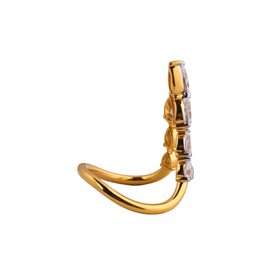 Willow Pear-Leaf Sculptural Cocktail Ring — view 3
