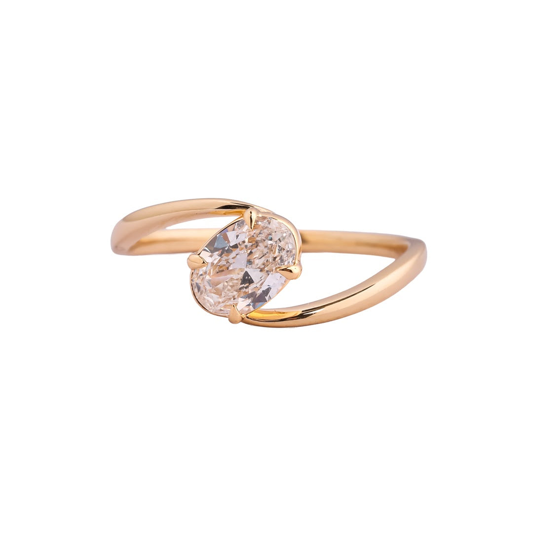 Orbit Oval Sculptural Bypass Ring — view 1