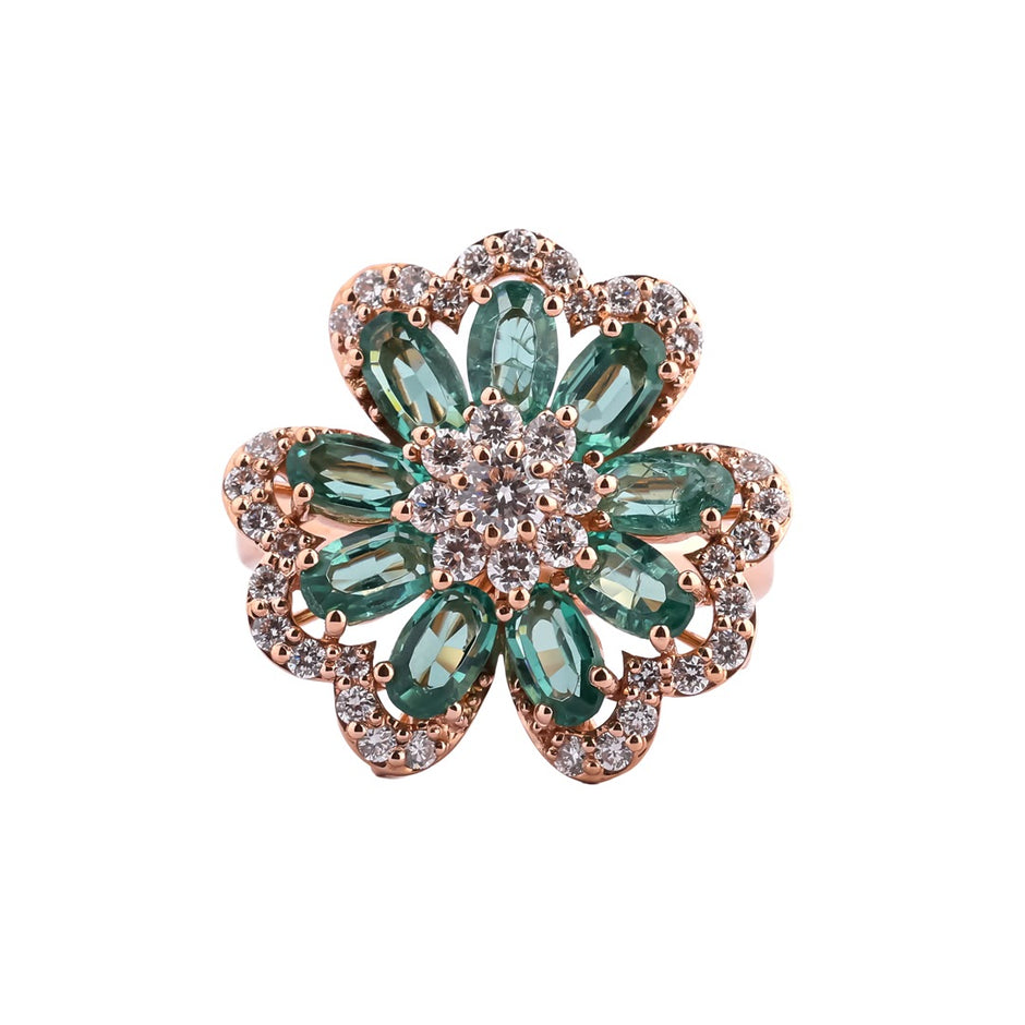 Verdant Garden Floral Cocktail Ring — view 1