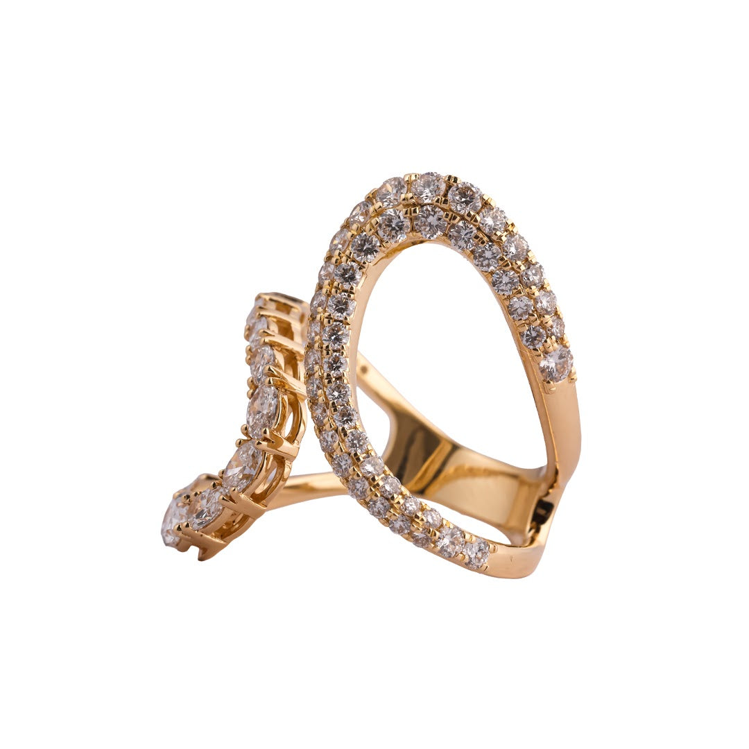 Serpentine Pavé Runway Cocktail Ring — view 2