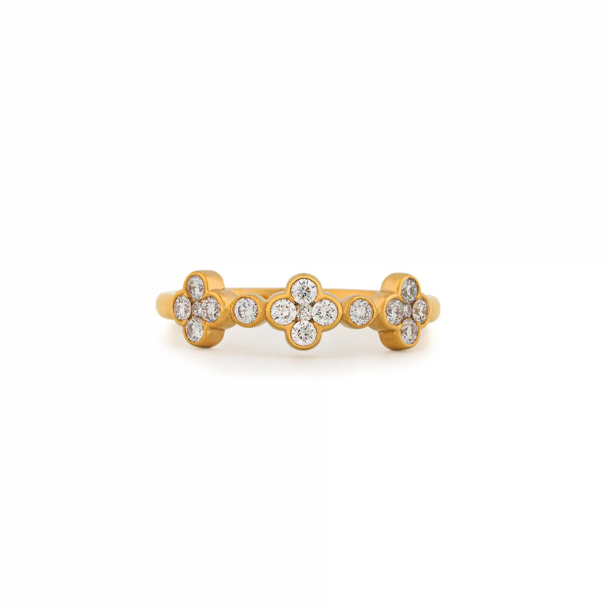 Dahlia Bezel-Cluster Diamond Band — front view