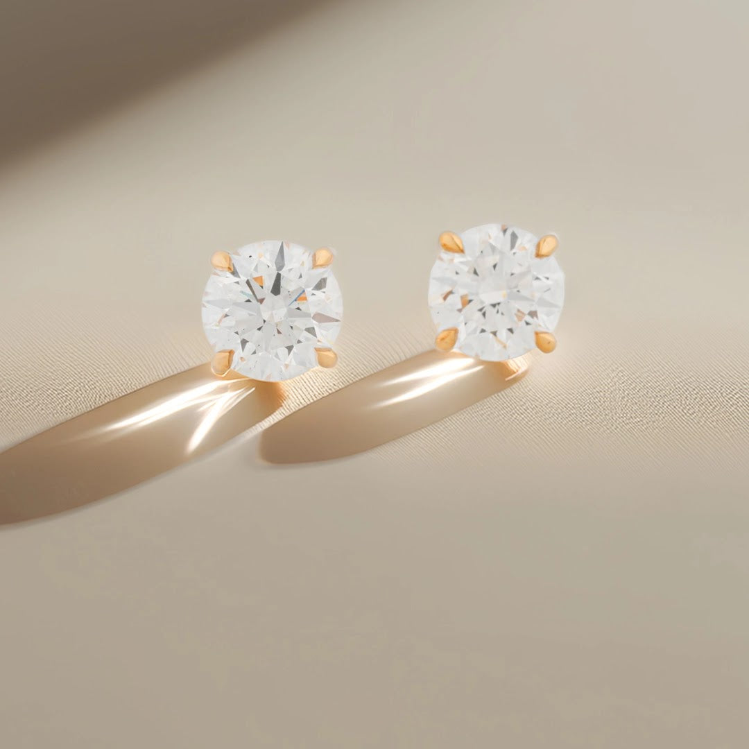 4.93 Ct Round Lab-Grown Diamond Stud Earrings — view 1