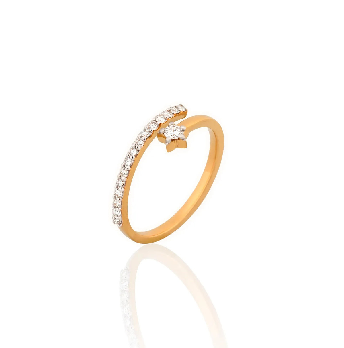 Starlight Open Pavé Ring — angled view