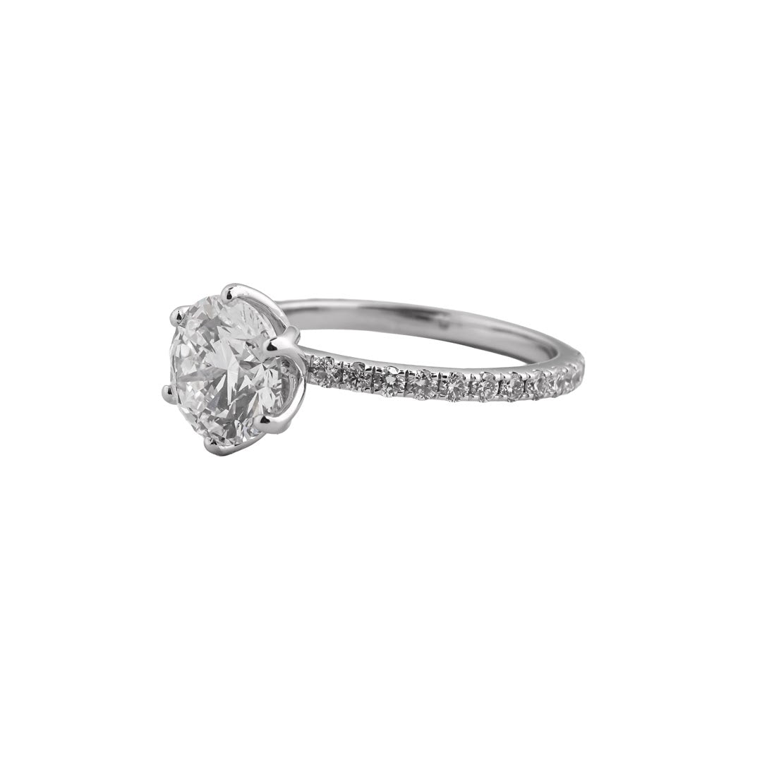 Lucent Round Pavé Solitaire Ring — view 2