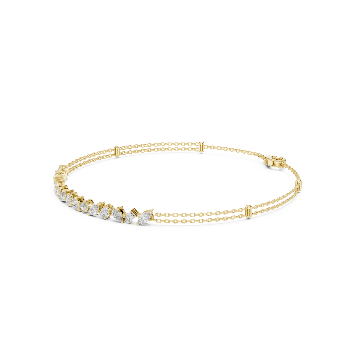 Timeless Bond Multi-Shape Lab Diamond Tennis Bracelet - A Token of Friendship & Luxury