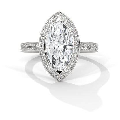 2 Carat Marquise Cut Lab Grown Diamond Sleek Ring Gifts For Special Women